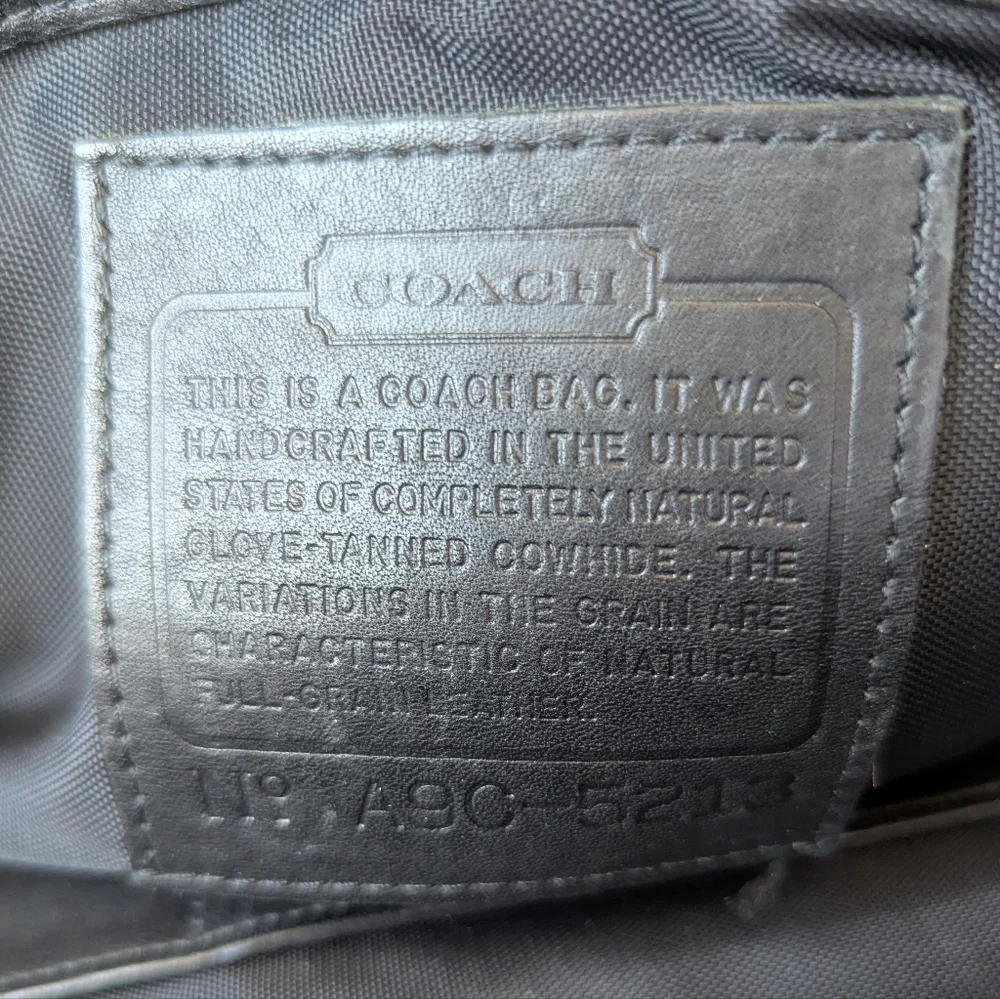 Coach Vintage Lenox Black Leather Briefcase with Gold Accents - Picture 15 of 16